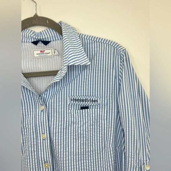 Vineyard Vines Blue Striped Swim Coverup - Picture 10 of 12